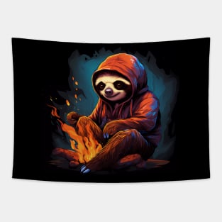 Campfire Sloth Tapestry