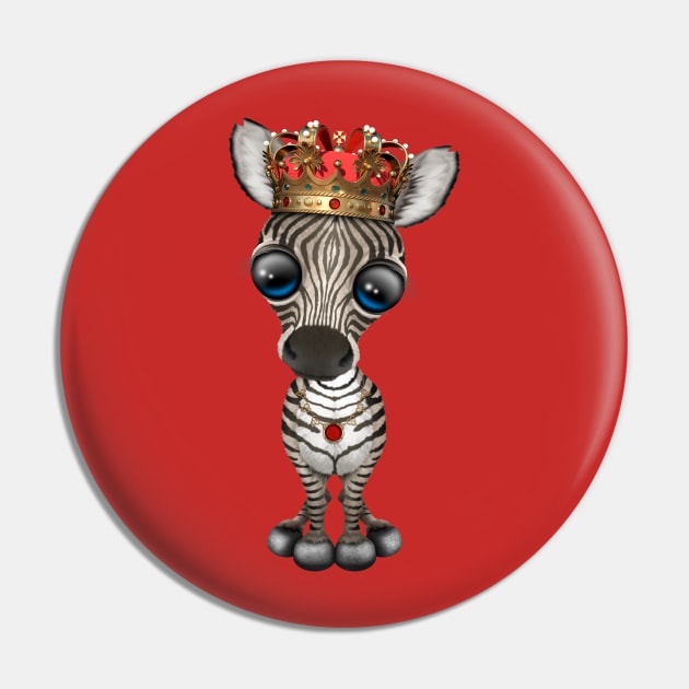 Cute Baby Zebra Wearing Crown Pin by jeffbartels