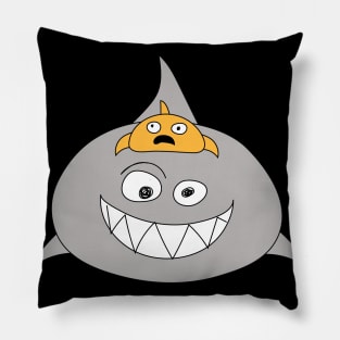 Fish riding Shark Pillow