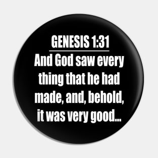 Bible Verse Genesis 1:31 Pin