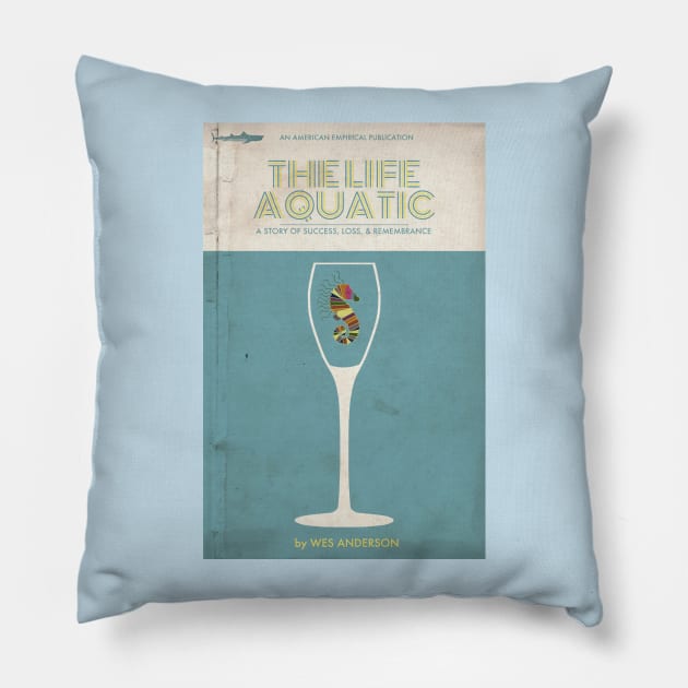 The Life Aquatic Book Cover Tee Pillow by trevorduntposterdesign