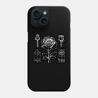 rose blueprint Phone Case
