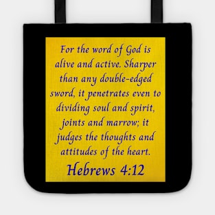 Bible Verse Hebrews 4:12 Tote