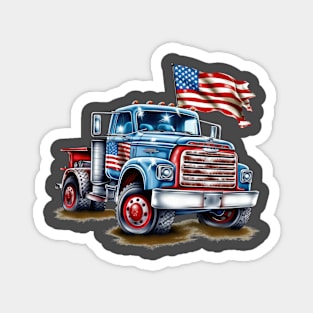 4th of July Ford Truck Design Magnet