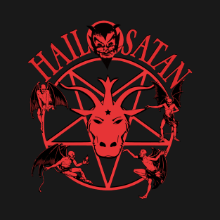 Hail Satan Vintage Cartoon T-Shirt