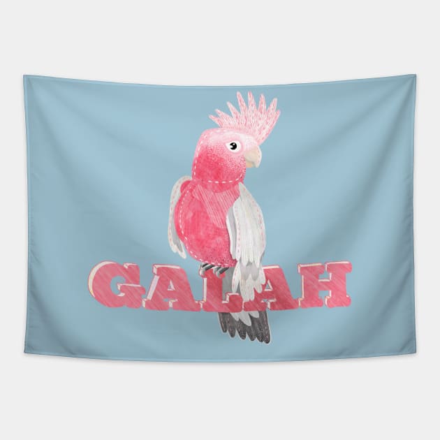 Pink Galah Tapestry by mailboxdisco