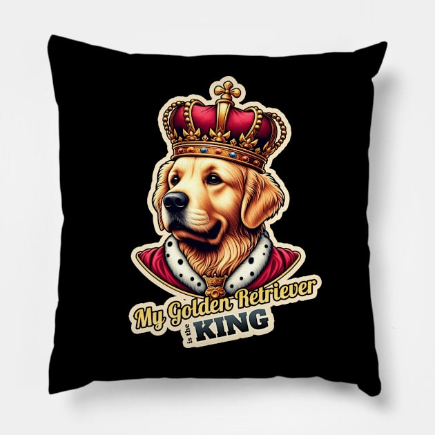 Golden Retriever king Pillow by k9-tee