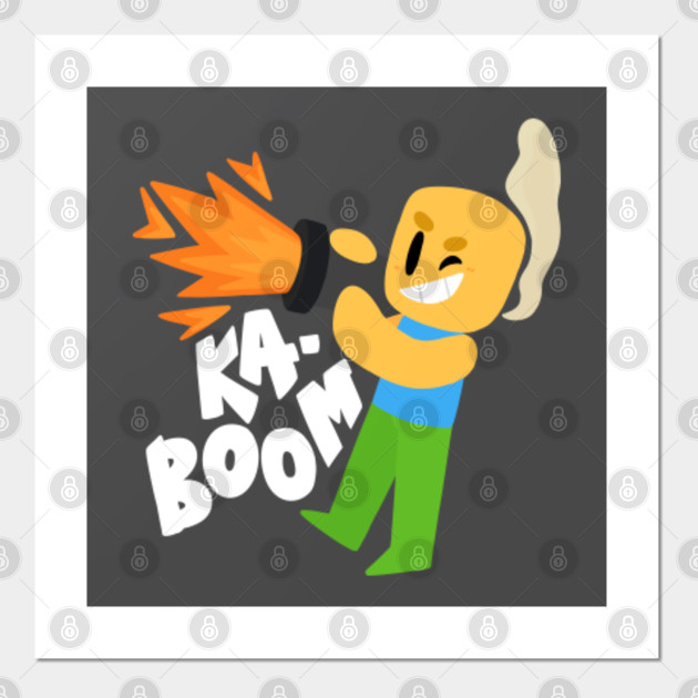 Kaboom Roblox Inspired Animated Blocky Character Noob T Shirt Roblox Noob Oof Affiche Et Impression D Art Teepublic Fr - images of roblox art