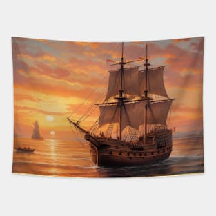 The Mayflower Sailing Ship Tapestry