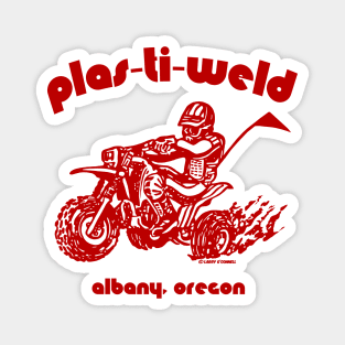 Plas-Ti-Weld Logo in dark red Magnet