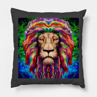 Psychedelic lion Pillow