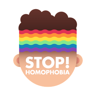 Stop Homophobia Trans Gay Man Face Cartoon T-Shirt