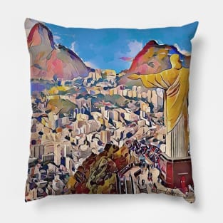 Rio de janeiro colorful painting oil style design Pillow