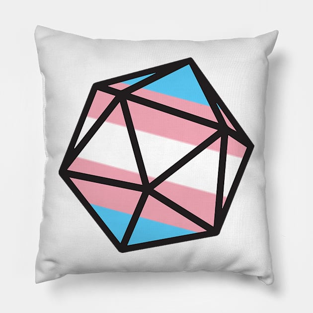 Trans d20 Pillow by Button Witch