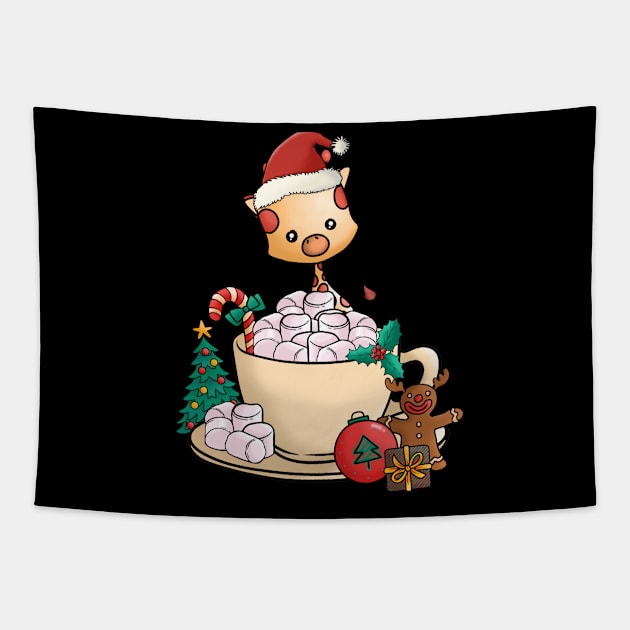 Cute and Lovely Animals with Christmas Vibes Tapestry by Gomqes