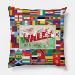 Wales vintage style retro souvenir Pillow