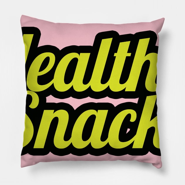 Healthy Snack-yellow letters Pillow by WildPegasus