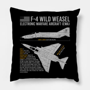 F-4 phantom f-4g Wild weasel Blueprint US Aircraft Plane USAF Airplane Pillow