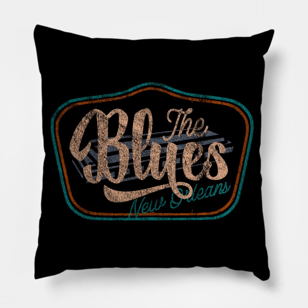 The Blues New Orleans music Pillow by SpaceWiz95
