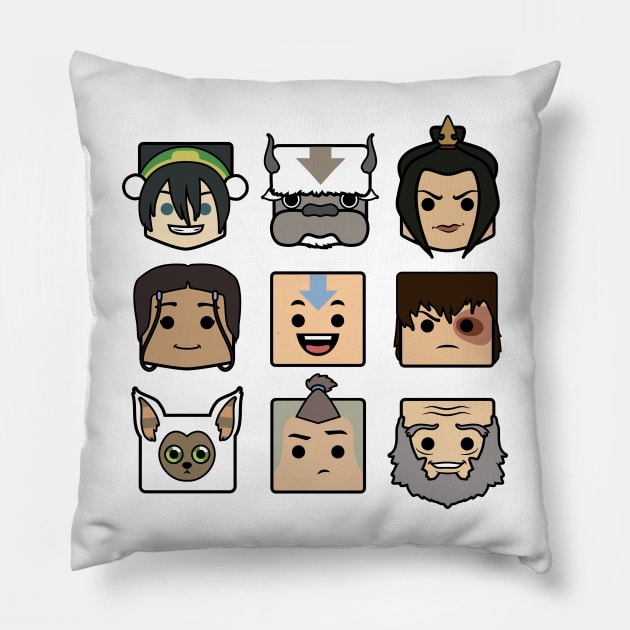 Avatar & Friends - Avatar the Last Airbender Pillow by Pajamamas