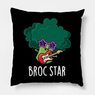 Broc Star Cute Brocolli Rock Star PUn Pillow