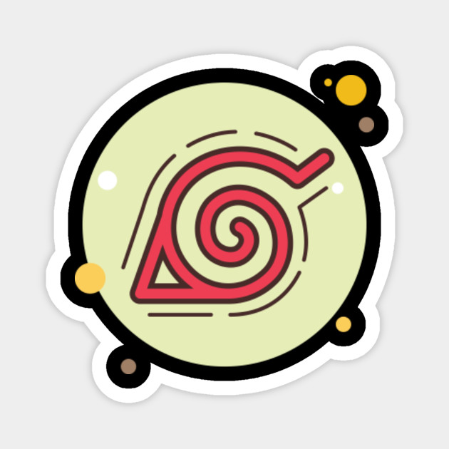 konoha logo naruto magnet teepublic konoha logo