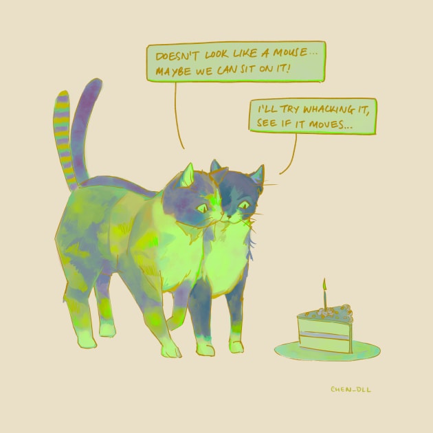 Just Two Cats Thinkin' About Cake by chen_dll