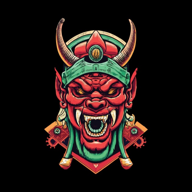 ONI JAPANESE DEMON MASK Red Demon Mask Oni Mask by Sorry Frog