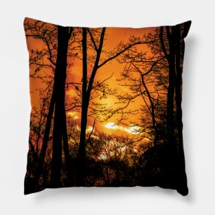 sunset in the woods Pillow