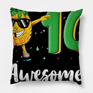 10th Birthday Pineapple Dabbing 10 Years Old Pillow