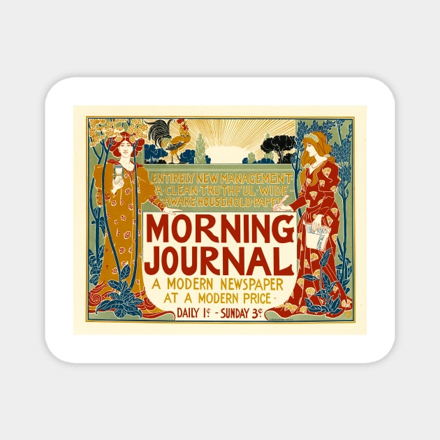 MORNING JOURNAL NEWSPAPER by Louis John Rhead Vintage American Advertisement Magnet by vintageposters