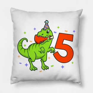 I am 5 with TREX - boy birthday 5 years old Pillow
