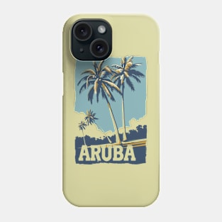 A Vintage Travel Illustration of Aruba Phone Case