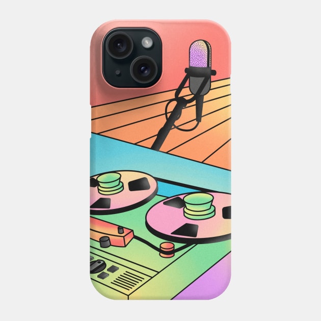 Retrowave oldschool recording studio Phone Case by Art Deck