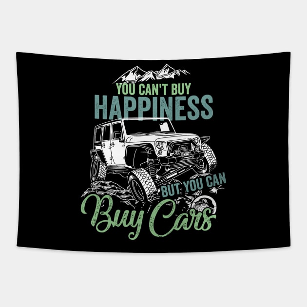 You can't by happiness, but you can buy cars Tapestry by Graficof