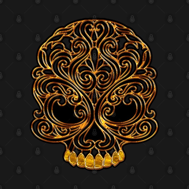 golden skull by KHMISSA ART