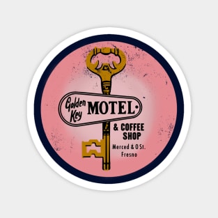 Retro Vintage Golden Key Motel Fresno California Magnet