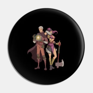 Roleplaying RPG Couple Gift Valentines Day Barbarian Wizard Pin