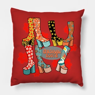 Flower Power Boots - 70s Groove Collection Pillow