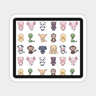 Cute Baby Animals Pink Pig Axolotl Cow Rabbit Sloth Snake Chick Panda Animal Social Distancing FaceMask Teachers Magnet