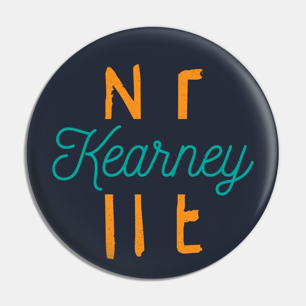 Kearney NE City Typography Pin by Commykaze