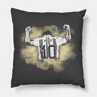 messi watercolor cream Pillow