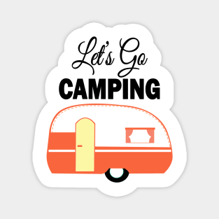 Let's Go Camping Retro Campers Pattern - Navy Blue Magnet