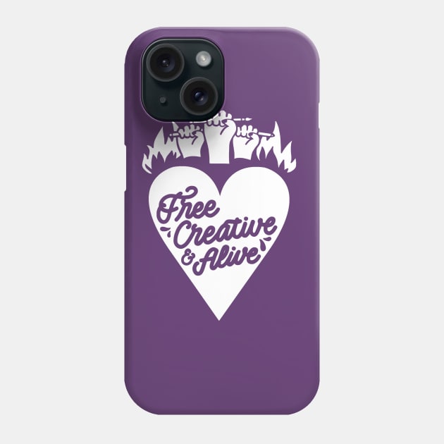 Free, creative & alive Phone Case by Lucia Types