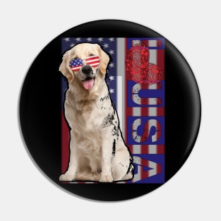 4th of July t-Shirt Fun American Flag Beagle Dog Lover Gift T-Shirt Pin