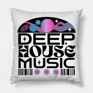 DEEP HOUSE  - Orbs And Stars (black/blue/pink) Pillow