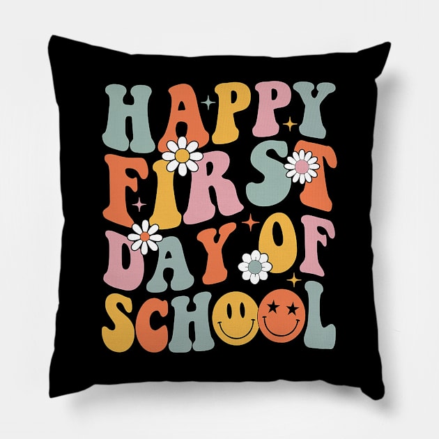Happy First Day Of School Teachers Back To School Pillow by torifd1rosie