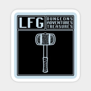 LFG Looking For Group Paladin Hammer Dungeon Tabletop RPG TTRPG Magnet