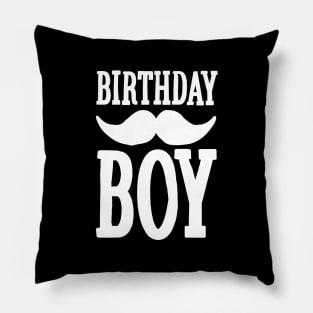 Birthday Boy Hipster mustache kids party anniversary gift Pillow