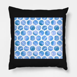 Blue marble dots Pillow